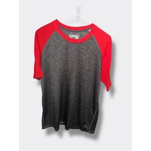 ❤️Adidas Ultimate Tee Red and Gray Raglan Shirt Size Large